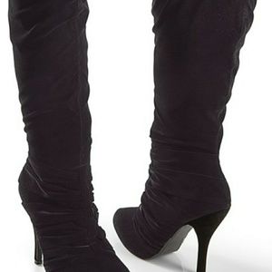 NWOT Black Suede Slouchy Boots